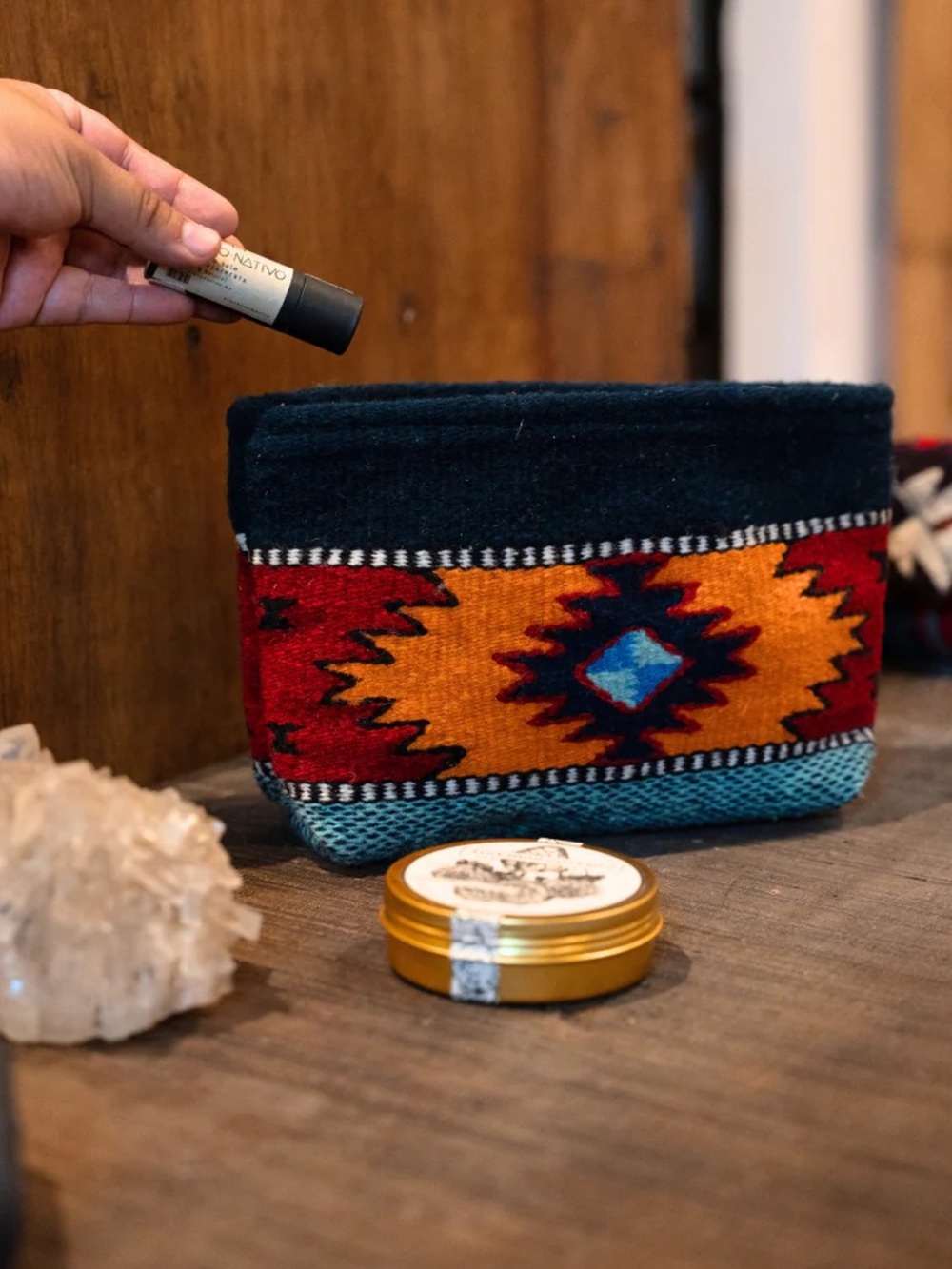 MZ Made Eagle Eye Handwoven Wool Pouch - Picture 5 of 12